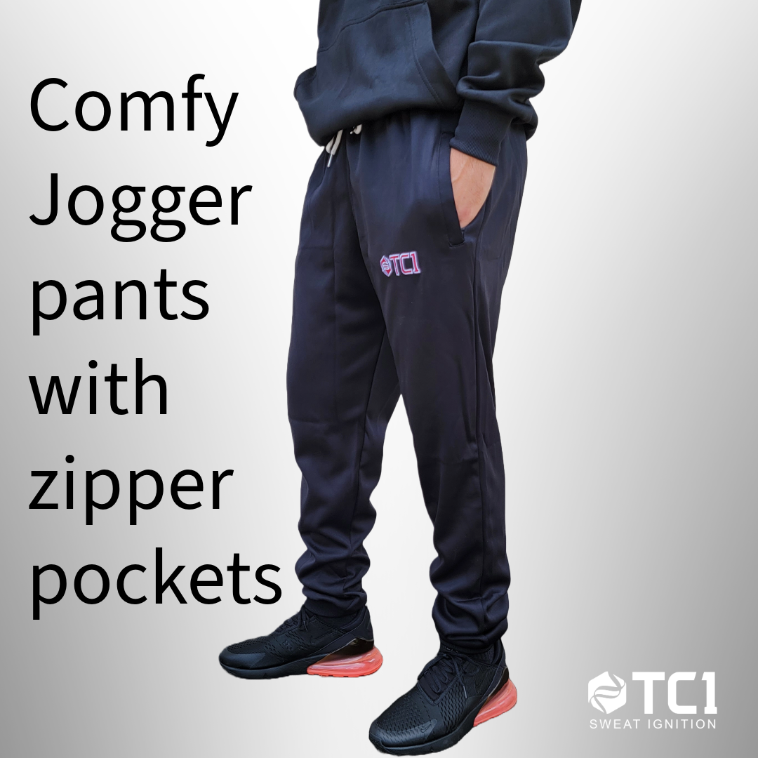 Jogger pants with zippers