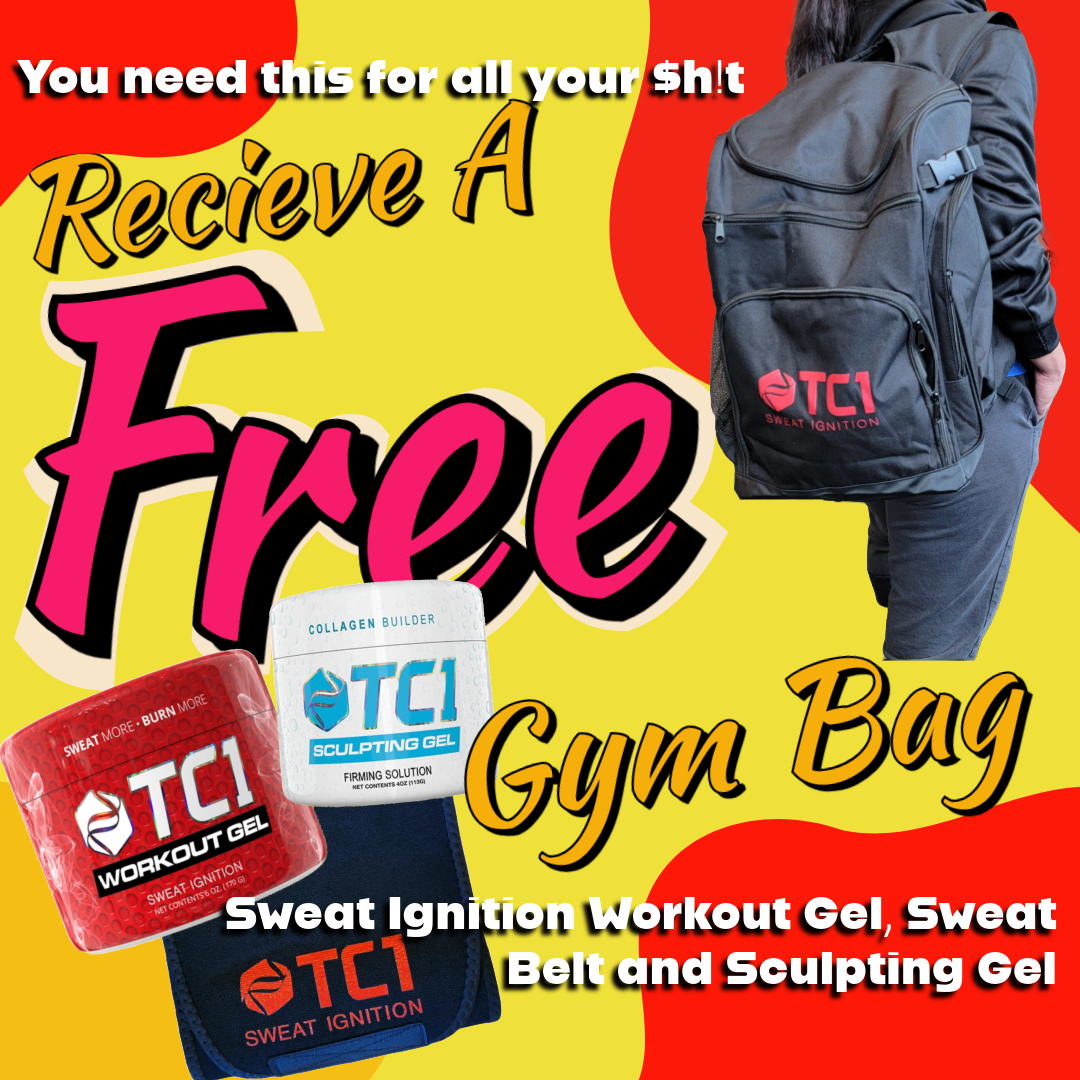 Gym Bag Bundle | Sweat Ignition Gel | Sweat Belt | Sculpting Gel | Free Gym Bag