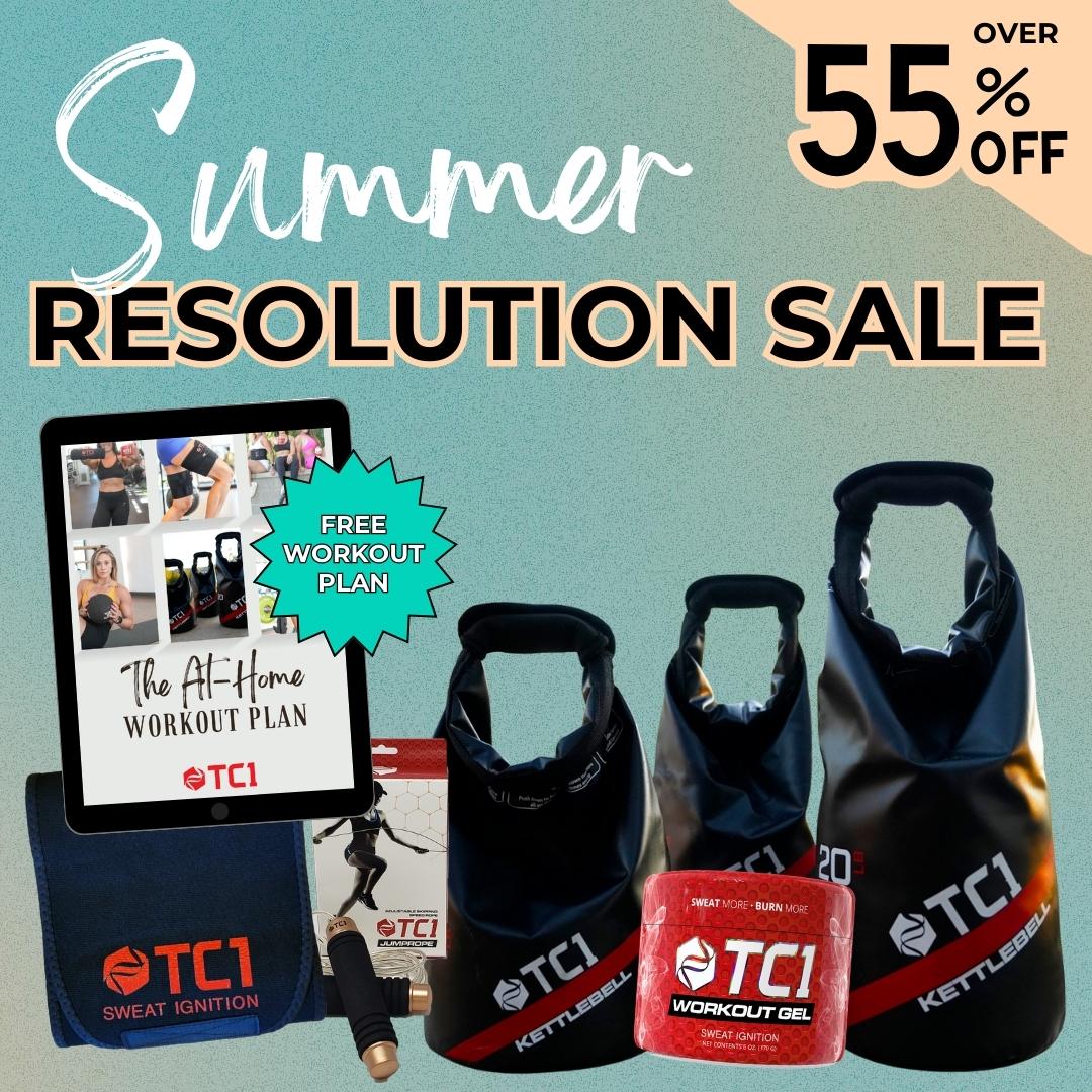 Resolution Bundle | Workout Gel | Sweat Belt | Jump Rope | Kettle Bell ...